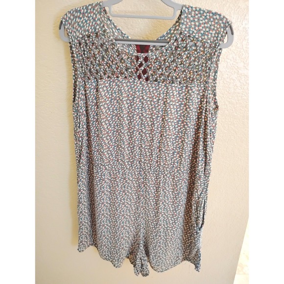 American Rag Pants - 🌸American Rag Floral Sleeveless Ditzy Romper peasant indie Boho whimsygoth